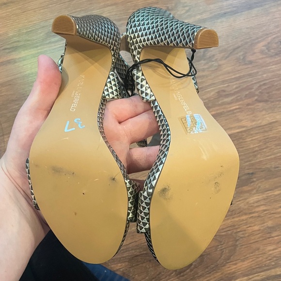 NWT - Karl Lagerfeld - Black and White Patterned Heels - Picture 8 of 16